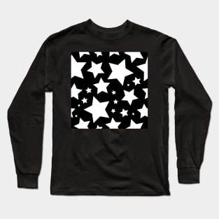 White star print on black Long Sleeve T-Shirt